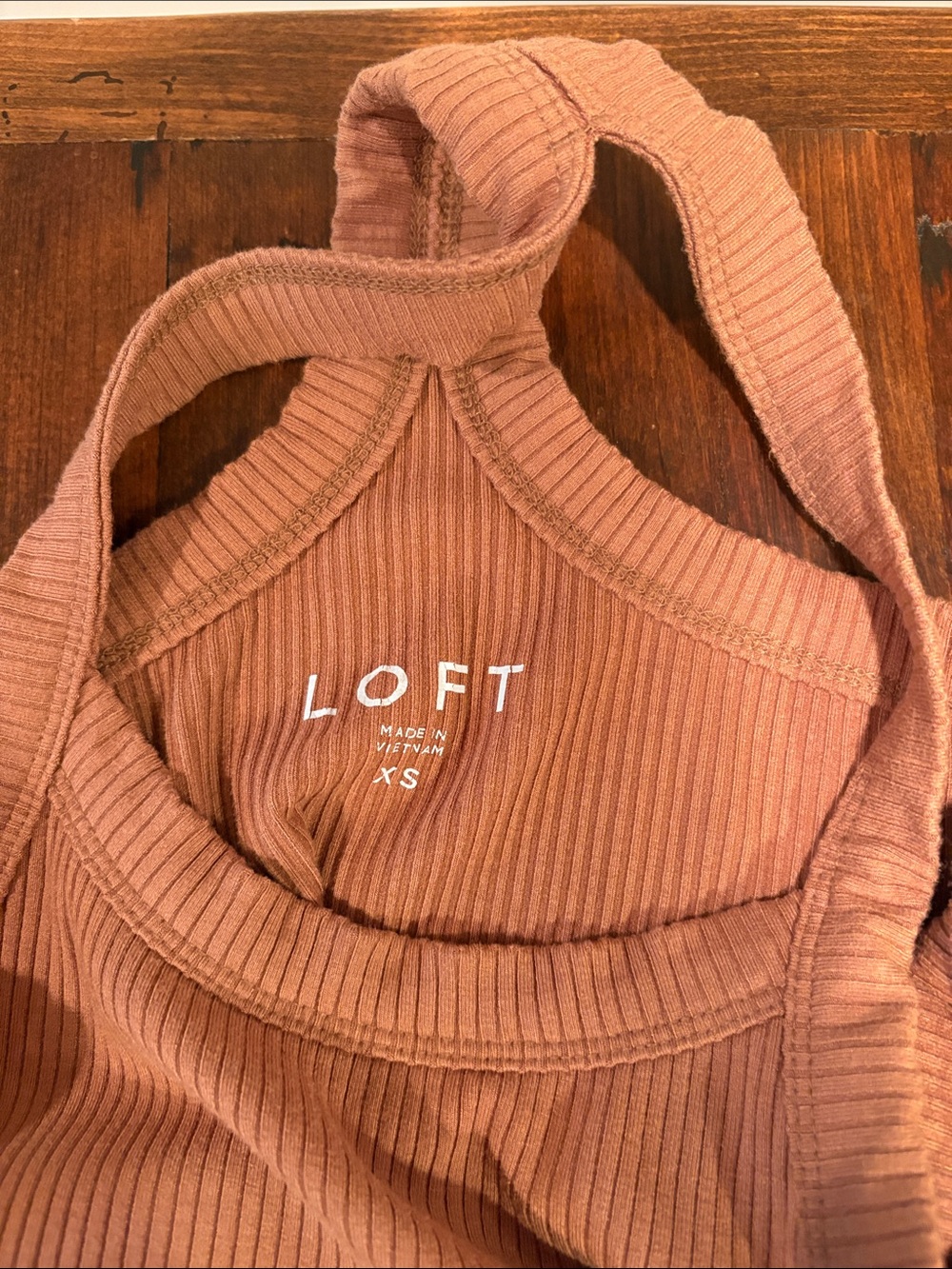 LOFT Ribbed Halter Racerback Bodysuit Size XS - Picture 9 of 10